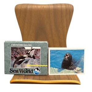 Vintage 1989 Sea World 12 Mini Pictures Set Shamu Killer Whale Dolphin Souvenir